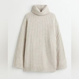 H&M Nwt Wool Blend Rib Knit Turtleneck Sweater